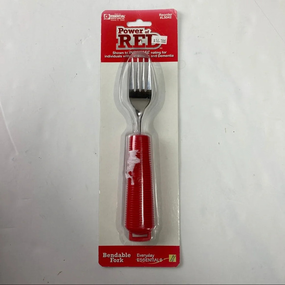 Power of Red Bendable Fork (Helpful for People with Alzheimer's and Dementia) - Picture 1 of 2